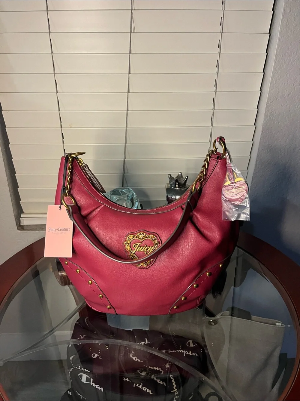 Juicy Couture Cranberry leather hobo bag